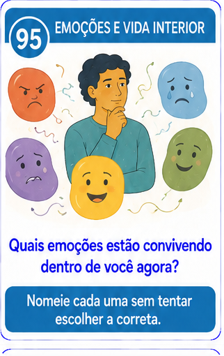 Carta da área Emoções e vida interior das +100 Cartas de Desbloqueio Emocional